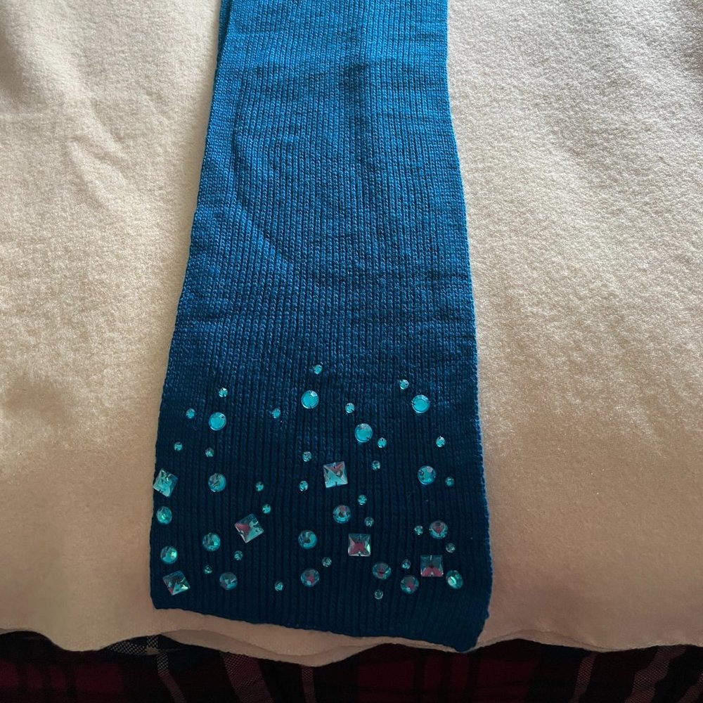 NWOT! Joe Boxer Embellished Women's Scarf - Blue